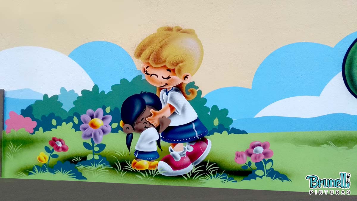 Desenho para muro de escola infantil