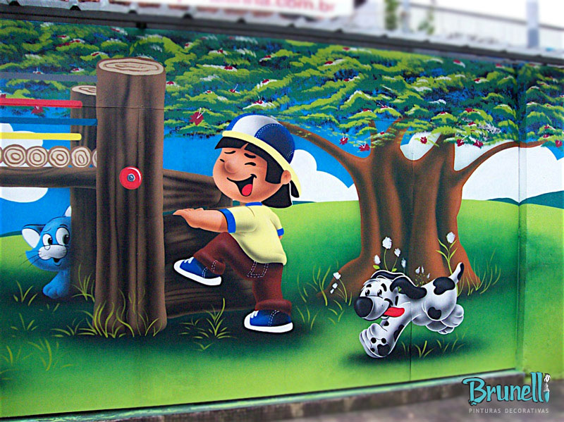 Desenho para muro de escola infantil