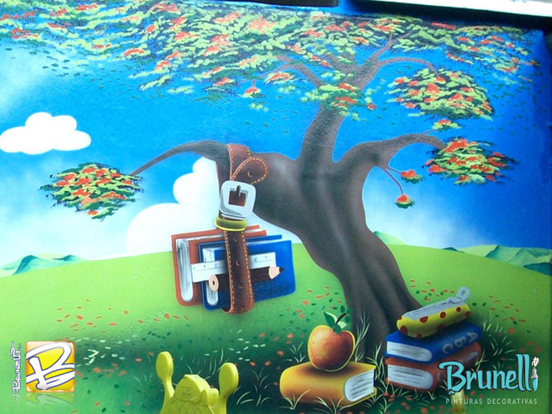 Desenho para muro de escola infantil