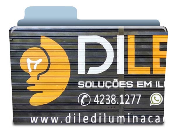 Pintura de letreiros em porta de aço Diled