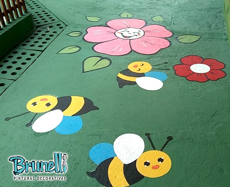 educao infantil - pintura no cho
