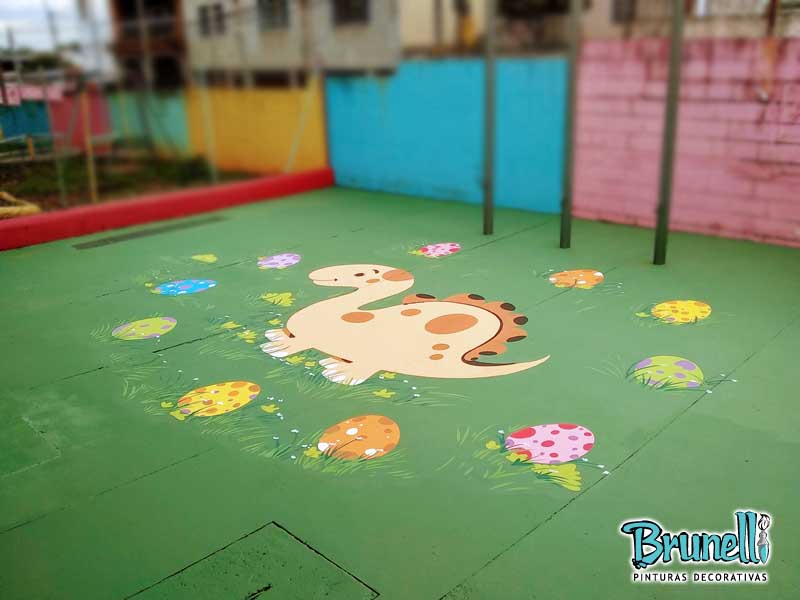 educao infantil - pintura no cho