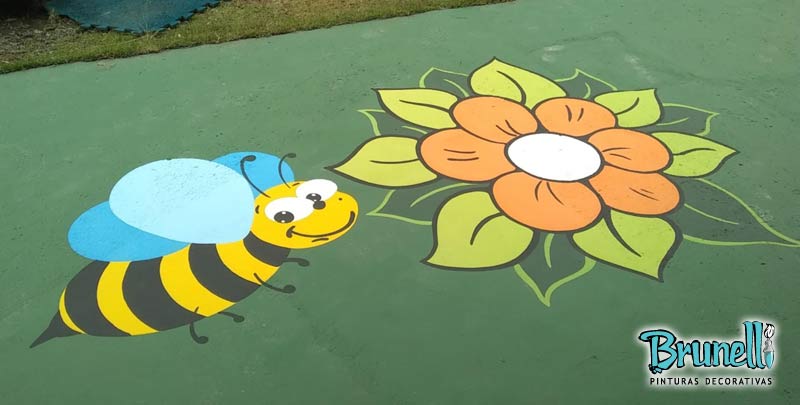 educao infantil - pintura no cho