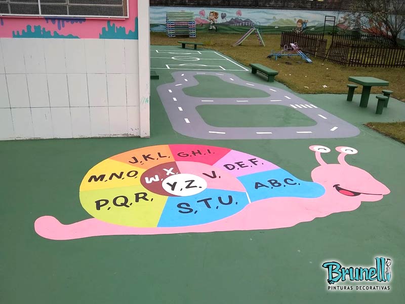 educao infantil - pintura no cho