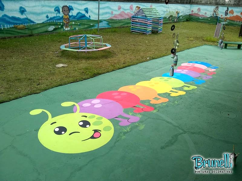 educao infantil - pintura no cho