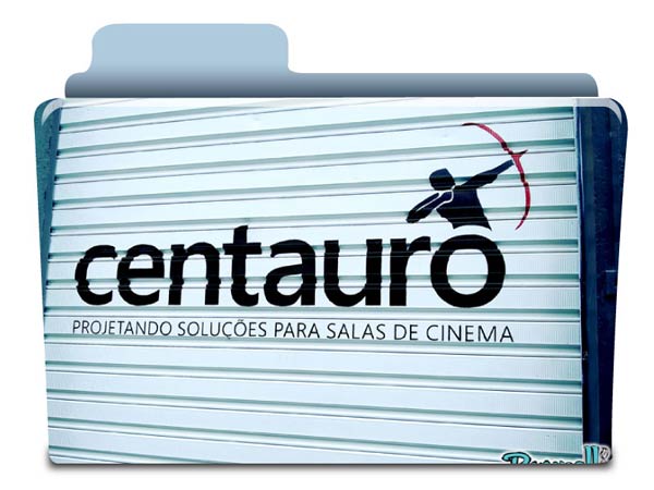 Letreiros em porta de ao centauro cinemas