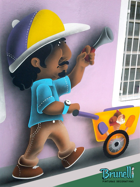 pintura de desenho infantil em paredes