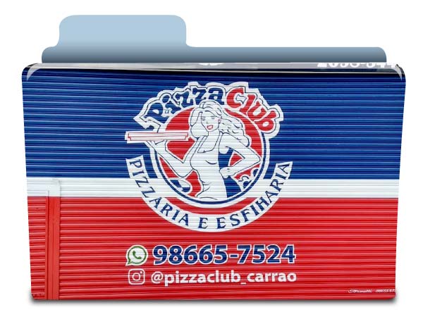 Pintura de logotipo e logomarca em portas de enrolar pizza club