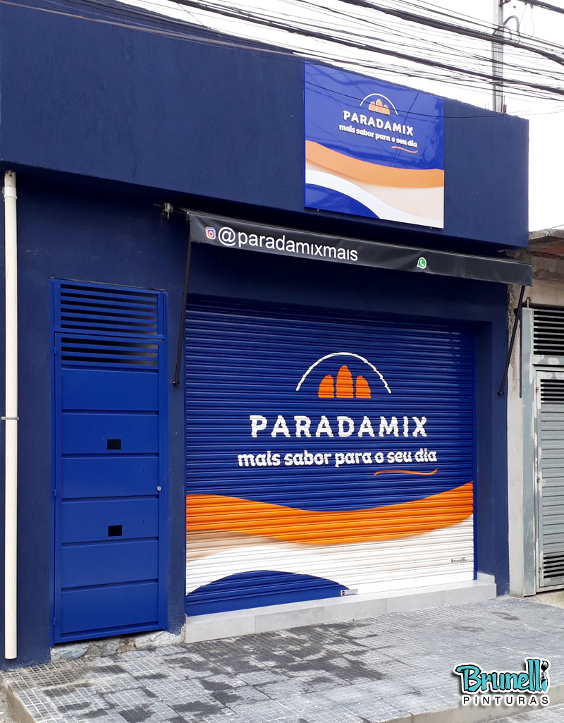 Pintura de Porta de Logotipo em Porta de Ao - Parada Mix