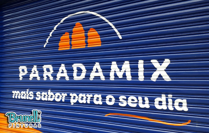 Pintura de Porta de Logotipo em Porta de Ao - Parada Mix