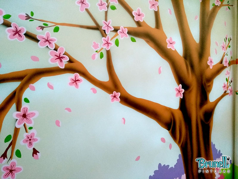 pintura de mural infantil cerejeira