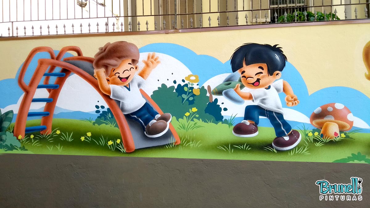 pintura de mural infantil dom gastao fachada