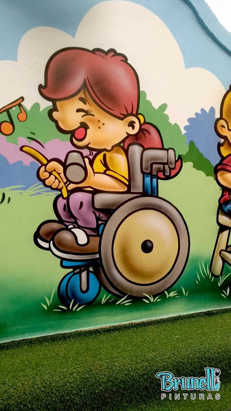 pintura de mural infantil dom gastao Parque sonoro