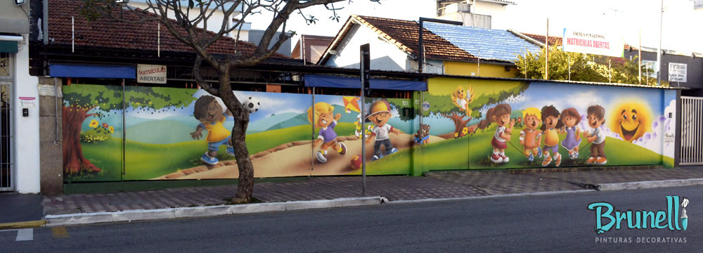 pintura decorativa em parede para escola infantil