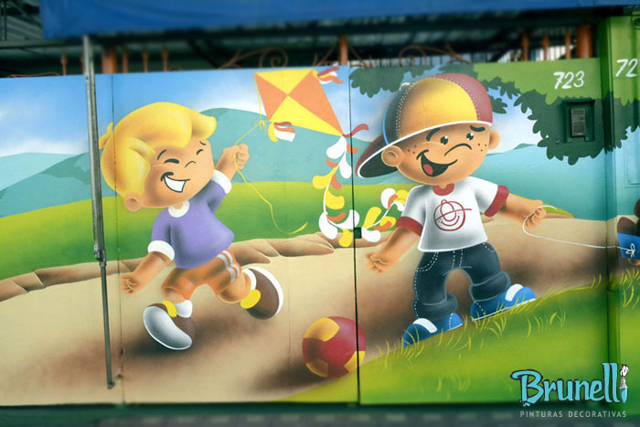 pintura decorativa em parede para escola infantil