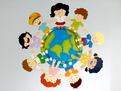 pintura infantil em parede