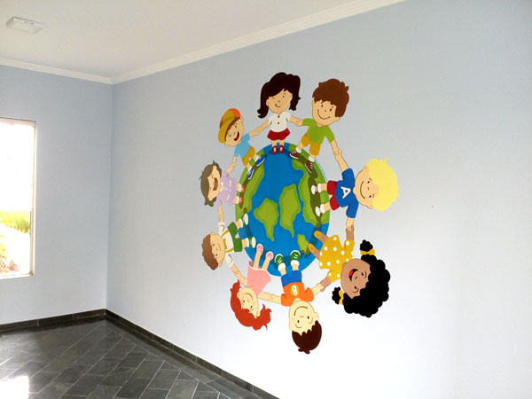 pintura infantil em parede