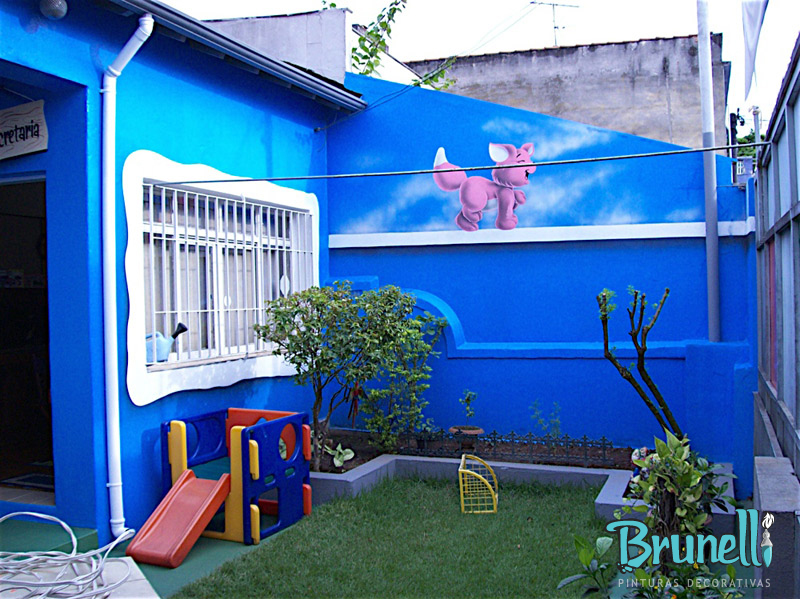 Pintura para muro de escola infantil