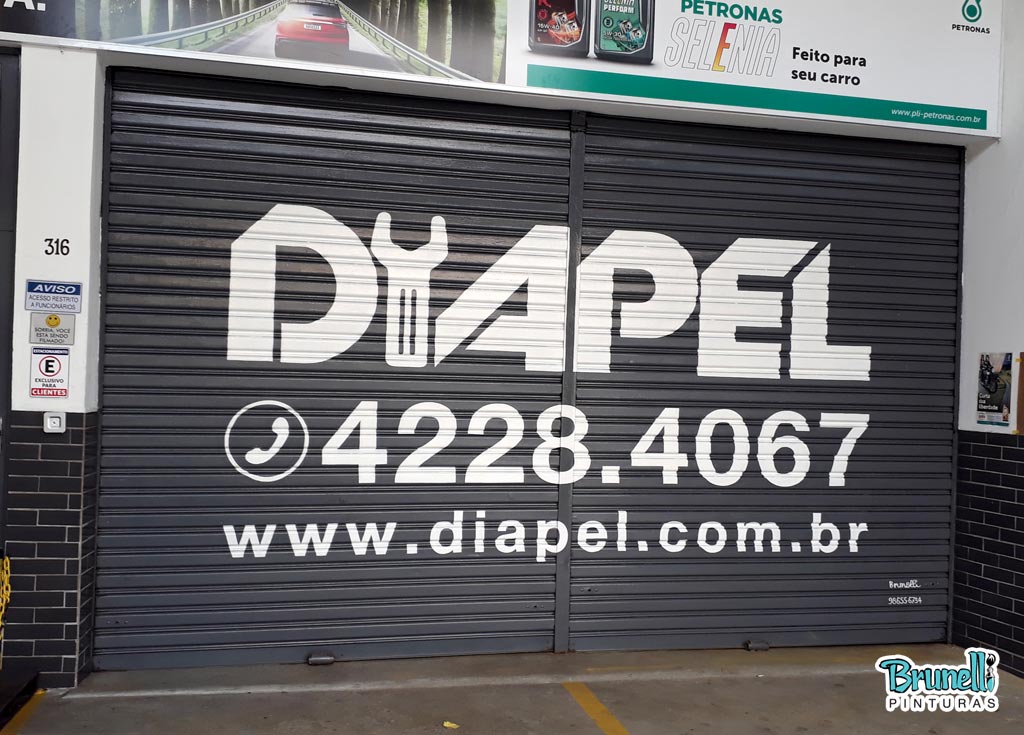 pinturas de logotipos em portas de enrolar Diapel