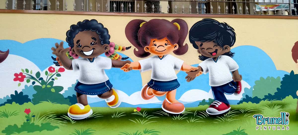 pinturas decorativas em paredes para escolas infantis