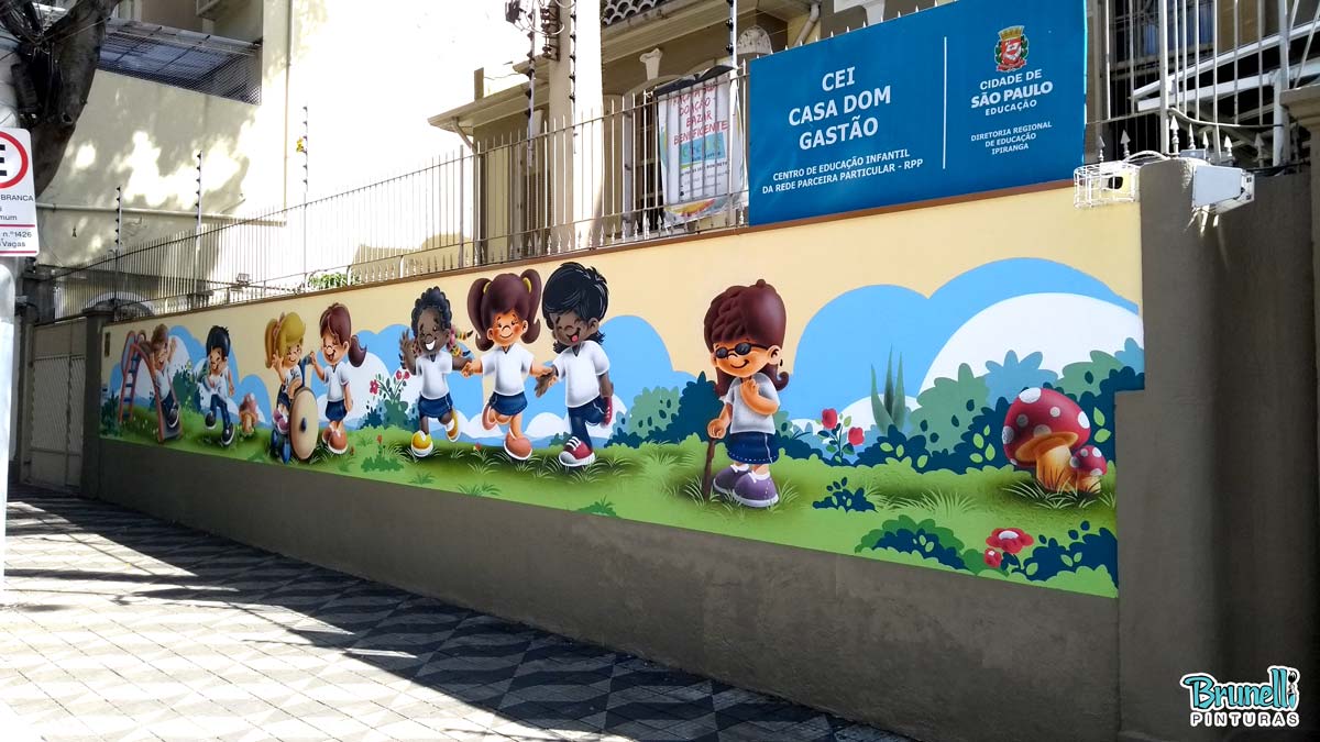 pinturas decorativas em paredes para escolas infantis