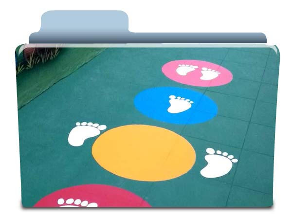 educação infantil pintura no chao
