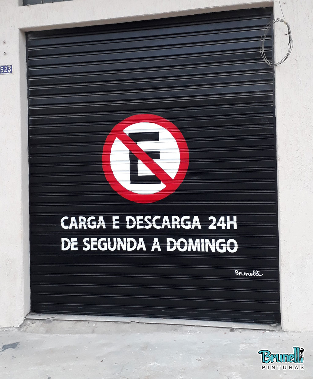 pintura de letreiro em porta de aço proibido estacionar