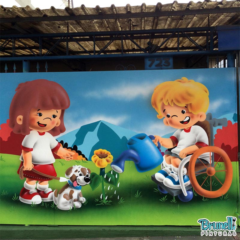 Pintura para escola de educa��o infantil peraltinha 2025